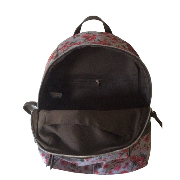 Super cute Grey Velvet Floral Backpack main image 12